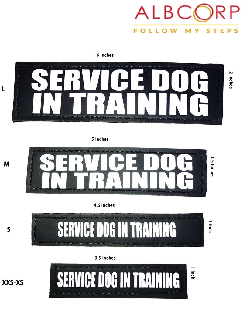 Albcorp Reflective Service Dog In Training Patches with Hook Backing for Service Animal Vests /Harnesses Small (4.6 X 1) Inch - Image 2